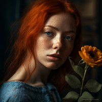 MidjourneyAccount12_a_beautiful_girl_holds_a_flower_to_her_face_e50ac366-0504-444f-8e23-a14e0539b5e1