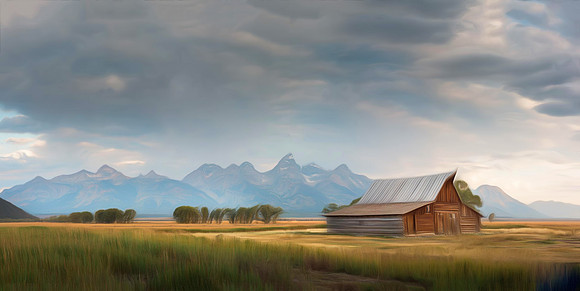 Grand Tetons barn print
