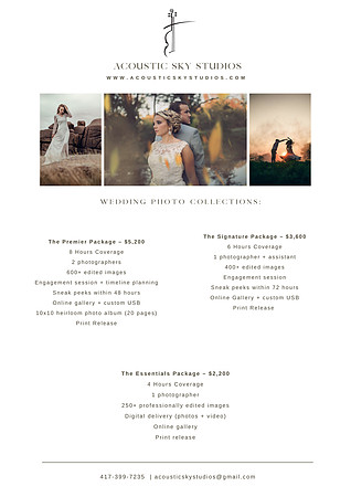 Wedding Photography Pricing